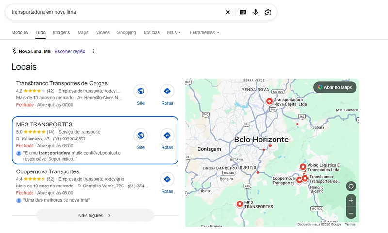 Google Maps: Segundo lugar no mapa